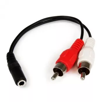 StarTech.com 15 cm stereo-audiokabel – 3,5-mm-jackbus naar 2x cinch-stekker