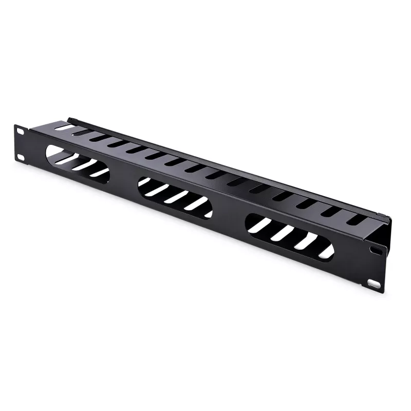 StarTech.com horizontaal 1U serverrack kabelmanagement-vingerkanaal met afdekking – 19 inch netwerkrack kabelgoot-afdekpaneel – gesleufde kabelgoot