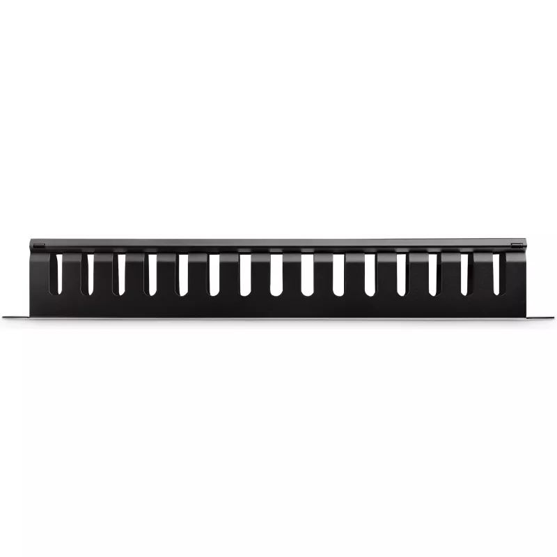 StarTech.com horizontaal 1U serverrack kabelmanagement-vingerkanaal met afdekking – 19 inch netwerkrack kabelgoot-afdekpaneel – gesleufde kabelgoot