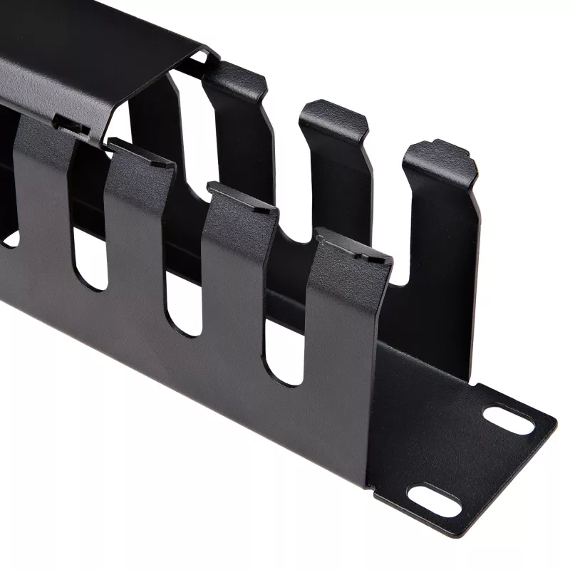 StarTech.com horizontaal 1U serverrack kabelmanagement-vingerkanaal met afdekking – 19 inch netwerkrack kabelgoot-afdekpaneel – gesleufde kabelgoot