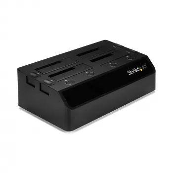 StarTech.com 4-bay USB 3.0 SATA harde-schijf-dockingstation, USB harde-schijf-dock, externe 2,5/3,5 inch SATA III SSD/HDD-dockingstation, hot-swap harde-schijf-bay, top-loading