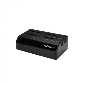 StarTech.com 4-bay USB 3.0 SATA harde-schijf-dockingstation, USB harde-schijf-dock, externe 2,5/3,5 inch SATA III SSD/HDD-dockingstation, hot-swap harde-schijf-bay, top-loading