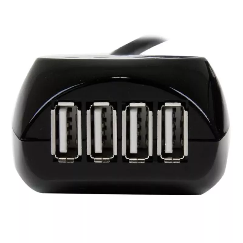 StarTech.com 15 m actieve USB 2.0-kabel met 4-poorts hub, USB 2.0, 480 Mbit/s, zwart, 15 m, 110 – 240 V, 5 V
