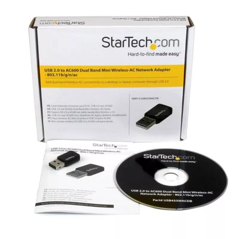 StarTech.com USB 2.0 AC600 Mini Dual-Band Wireless-AC netwerkadapter - 1T1R 802.11ac WLAN-adapter