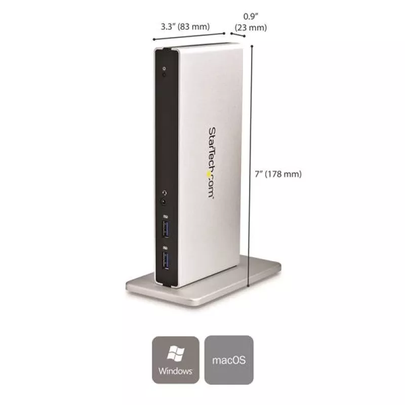 StarTech.com dual-monitor USB 3.0-dockingstation met DVI en verticale standaard