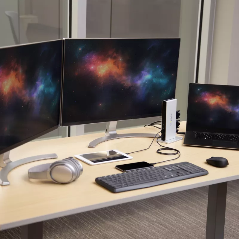 StarTech.com dual-monitor USB 3.0-dockingstation met DVI en verticale standaard