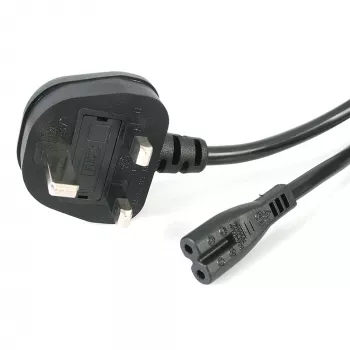 StarTech.com 3ft (1m) UK laptop-stroomkabel, BS 1363 naar C7, 2,5A 250V, 18AWG, zwart, UK laptop-vervangingskabel, printerstroomkabel, AC laptop-oplaadkabel, laptop-voedingskabel
