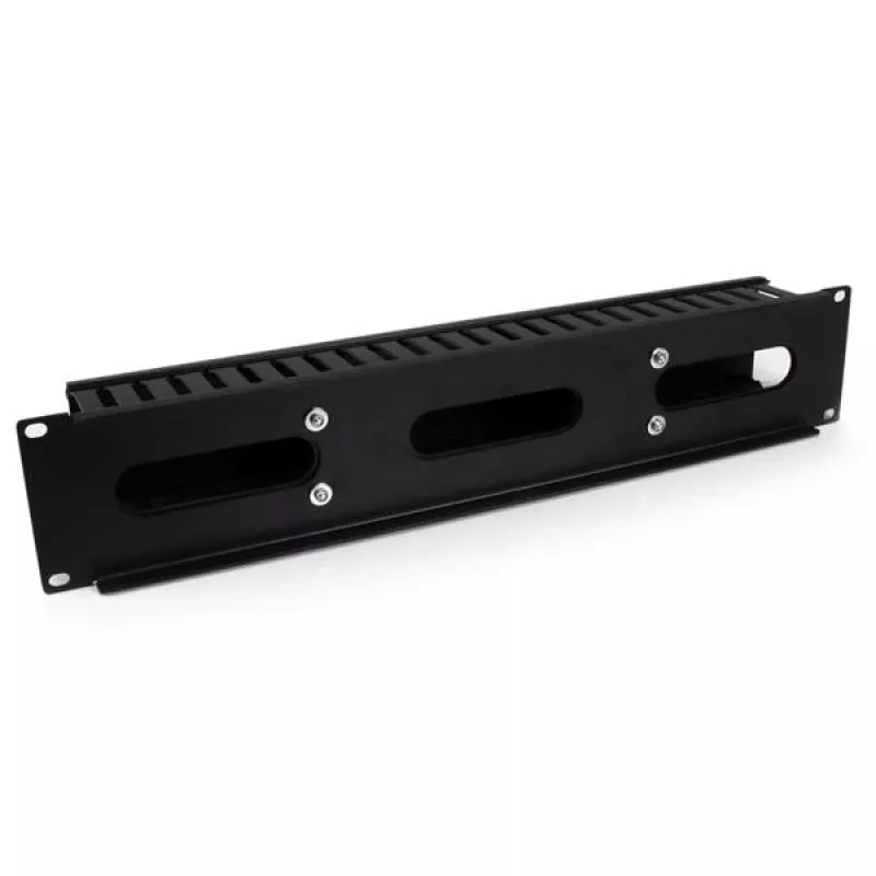 StarTech.com horizontaal 2U serverrack kabelmanagement-vingerkanaal met afdekking – 19 inch netwerkrack kabelgootpaneel – gesleufde kabelgoot