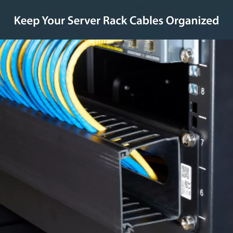 StarTech.com horizontaal 2U serverrack kabelmanagement-vingerkanaal met afdekking – 19 inch netwerkrack kabelgootpaneel – gesleufde kabelgoot
