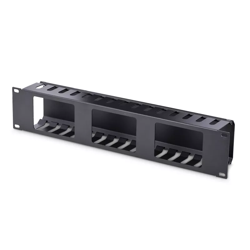 StarTech.com horizontaal 2U serverrack kabelmanagement-vingerkanaal met afdekking – 19 inch netwerkrack kabelgootpaneel – gesleufde kabelgoot