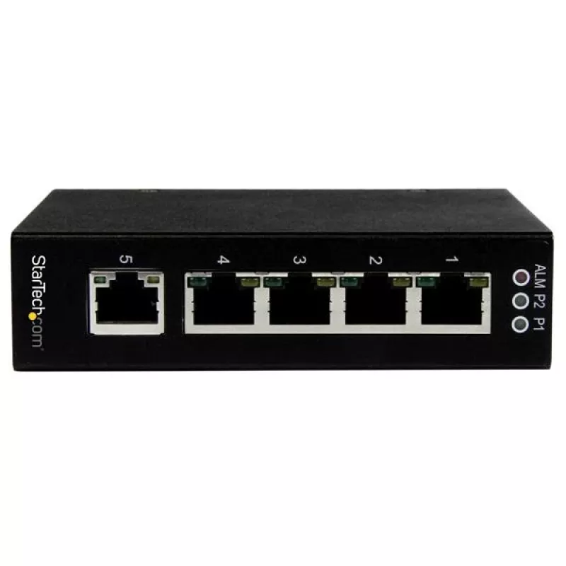 StarTech.com 5-poorts unmanaged industriële Gigabit Ethernet-switch – DIN-rail / wandmontage
