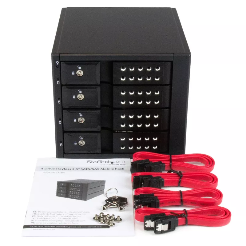 StarTech.com 4-bay trayless hot-swap mobile rack-backplane van aluminium voor 3,5