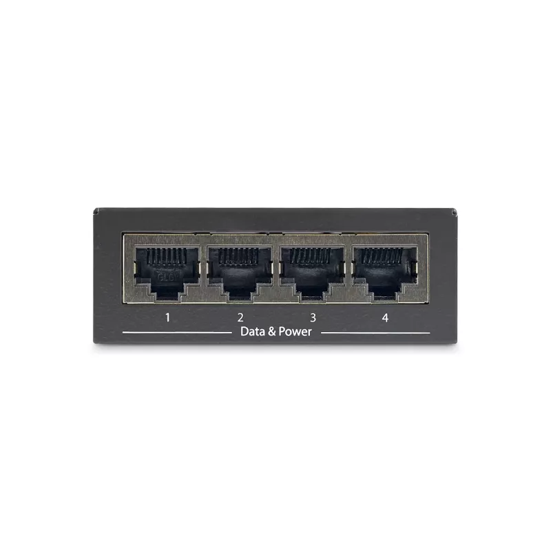 StarTech.com 4-poorts Gigabit Midspan – PoE+ injector – 802.3at/af