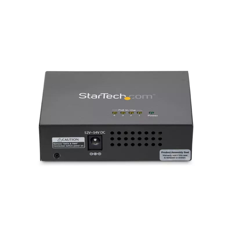 StarTech.com 4-poorts Gigabit Midspan – PoE+ injector – 802.3at/af