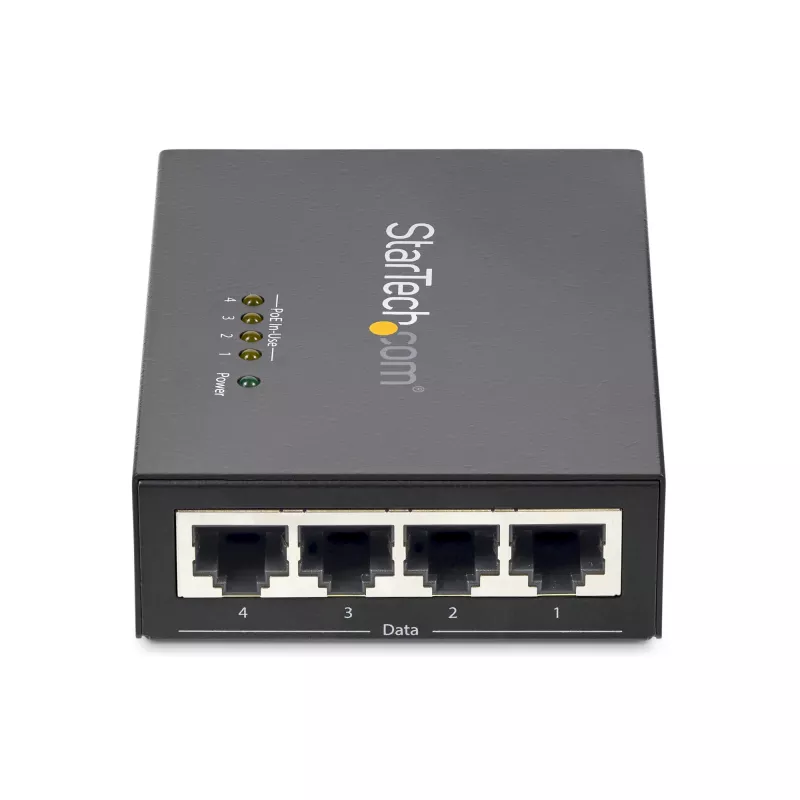 StarTech.com 4-poorts Gigabit Midspan – PoE+ injector – 802.3at/af