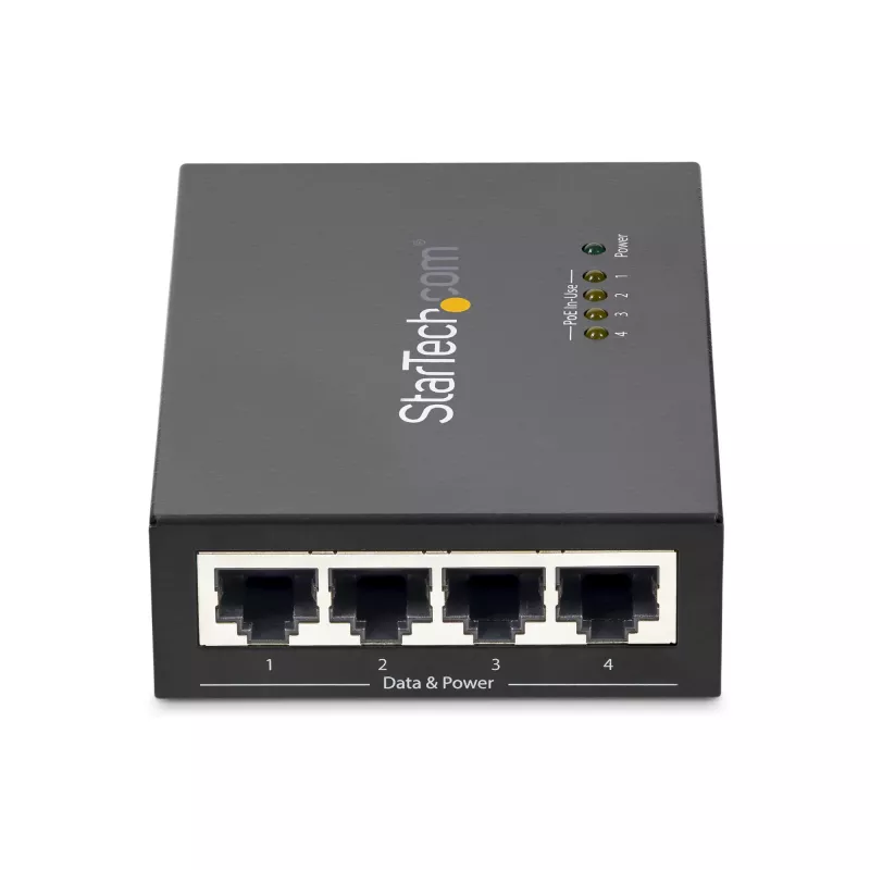 StarTech.com 4-poorts Gigabit Midspan – PoE+ injector – 802.3at/af