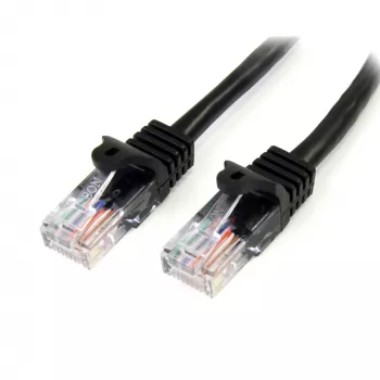 StarTech.com Cat5e patchkabel met RJ45-stekkers zonder vergrendelingsnok – 1 m, zwart