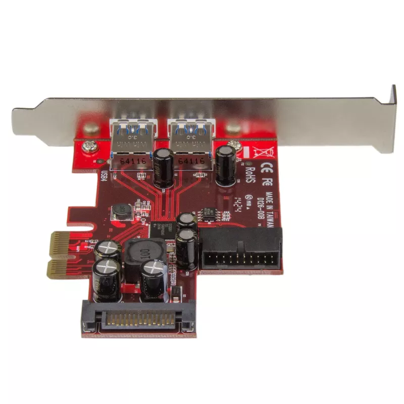 StarTech.com 4-poorts PCI Express USB 3.0-kaart – 2 externe & 2 interne – SATA-voeding – UASP-ondersteuning – 2 interne (IDC) moederbord-header