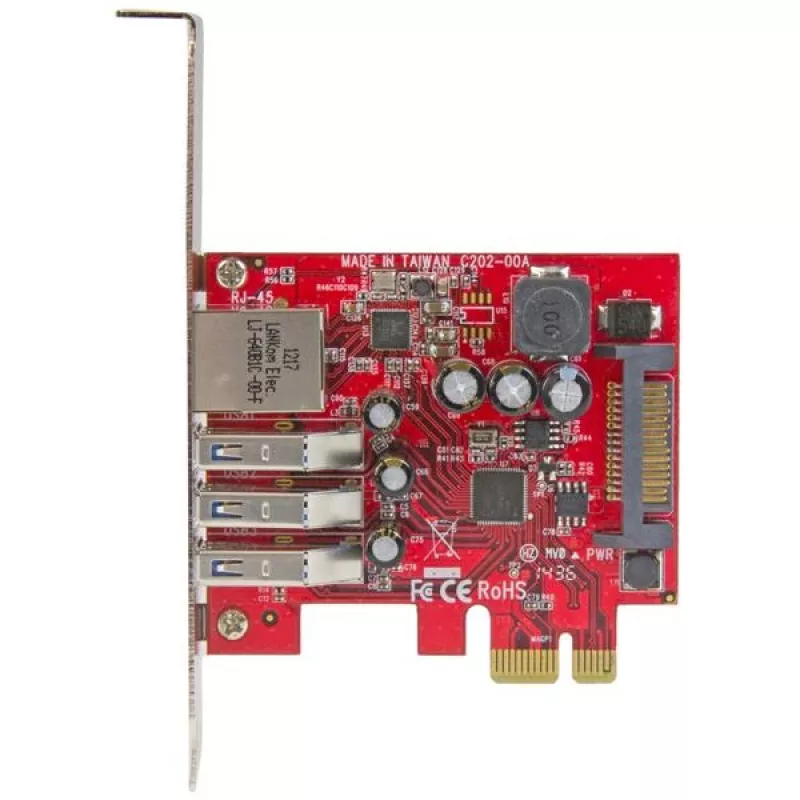 StarTech.com 3-poorts PCI Express USB 3.0-kaart + gigabit ethernet