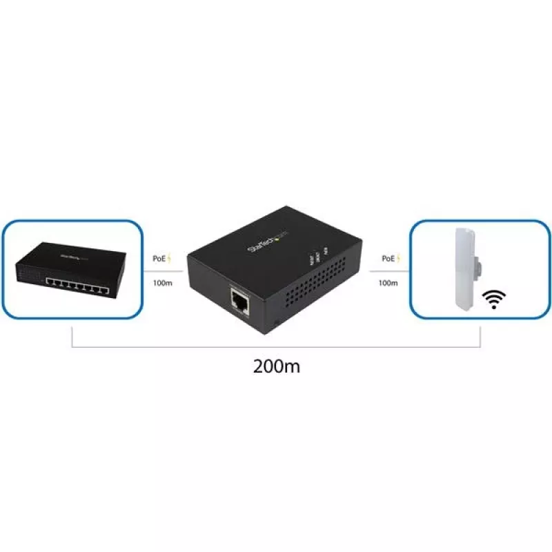 StarTech.com 1-poorts gigabit PoE+ extender - 802.3at en 802.3af - 100 m