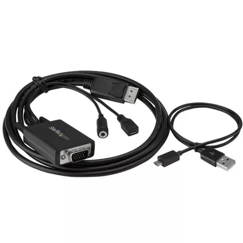 StarTech.com DisplayPort-naar-VGA-adapterkabel met audio – 6 voet (2 m)