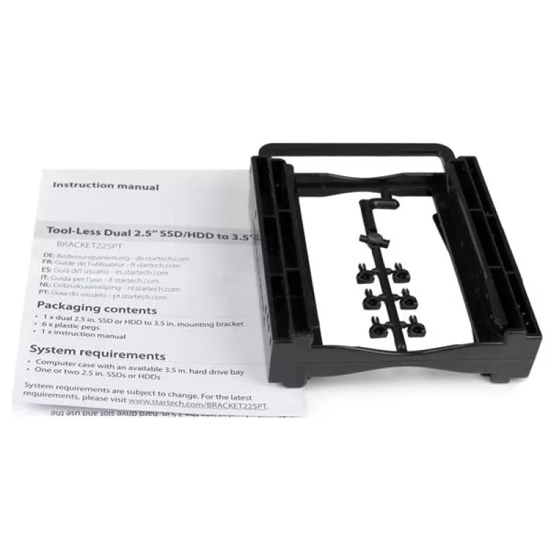 StarTech.com Dubbele 2,5-inch SSD-/HDD-montagebeugel voor 3,5-inch drivebay – gereedschapsloze installatie