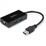 StarTech.com USB-naar-Ethernet-adapter, USB 3.0 naar 10/100/1000 Gigabit Ethernet LAN-converter voor laptops, 11,8″/30 cm vast gemonteerde kabel, USB-naar-RJ45-adapter, NIC-adapter, USB-netwerkadapter