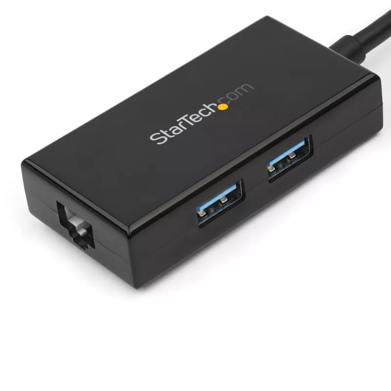 StarTech.com USB-naar-Ethernet-adapter, USB 3.0 naar 10/100/1000 Gigabit Ethernet LAN-converter voor laptops, 11,8″/30 cm vast gemonteerde kabel, USB-naar-RJ45-adapter, NIC-adapter, USB-netwerkadapter