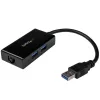 StarTech.com USB-naar-Ethernet-adapter, USB 3.0 naar 10/100/1000 Gigabit Ethernet LAN-converter voor laptops, 11,8″/30 cm vast gemonteerde kabel, USB-naar-RJ45-adapter, NIC-adapter, USB-netwerkadapter