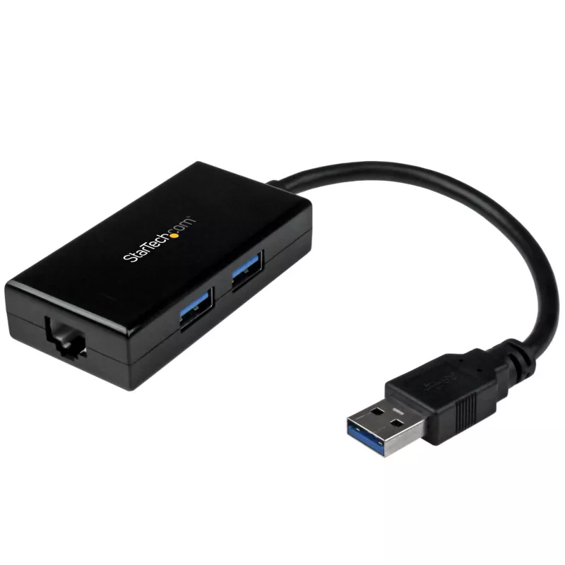 StarTech.com USB-naar-Ethernet-adapter, USB 3.0 naar 10/100/1000 Gigabit Ethernet LAN-converter voor laptops, 11,8″/30 cm vast gemonteerde kabel, USB-naar-RJ45-adapter, NIC-adapter, USB-netwerkadapter