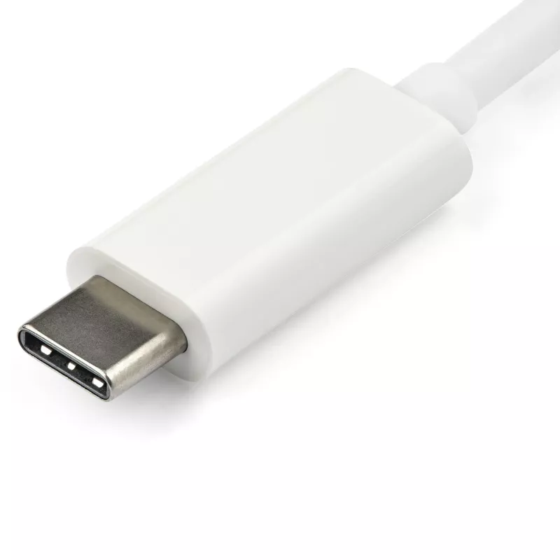 StarTech.com USB-C-naar-VGA-adapter - wit, 3.2 Gen 1 (3.1 Gen 1), USB Type-C, VGA (D-Sub) uitgang, 1920 x 1200 pixels