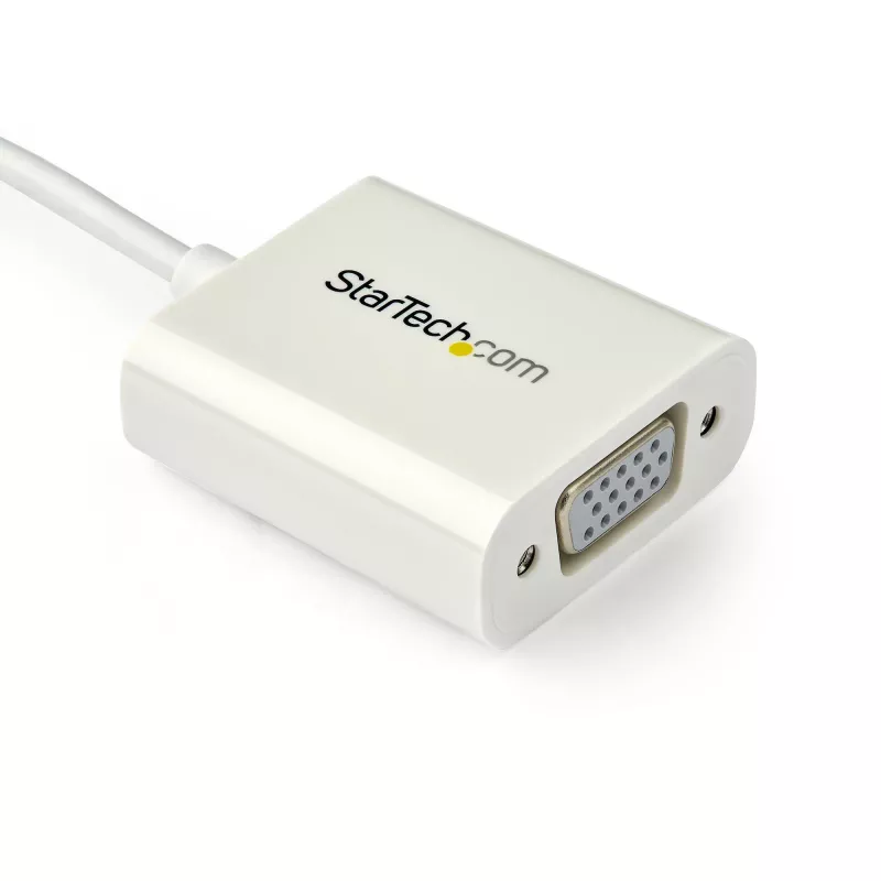 StarTech.com USB-C-naar-VGA-adapter - wit, 3.2 Gen 1 (3.1 Gen 1), USB Type-C, VGA (D-Sub) uitgang, 1920 x 1200 pixels