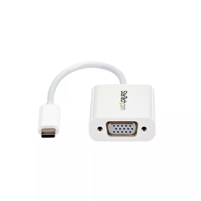 StarTech.com USB-C-naar-VGA-adapter - wit, 3.2 Gen 1 (3.1 Gen 1), USB Type-C, VGA (D-Sub) uitgang, 1920 x 1200 pixels