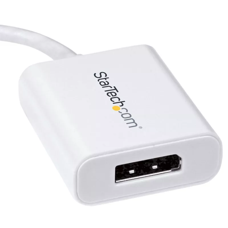 StarTech.com USB-C naar DisplayPort-adapter – 4K 60Hz/8K 30Hz – USB Type-C naar DP 1.4 HBR2-adapter-dongle – compacte USB-C (DP Alt Mode) monitor-videoconverter – Thunderbolt 3 compatibel – wit