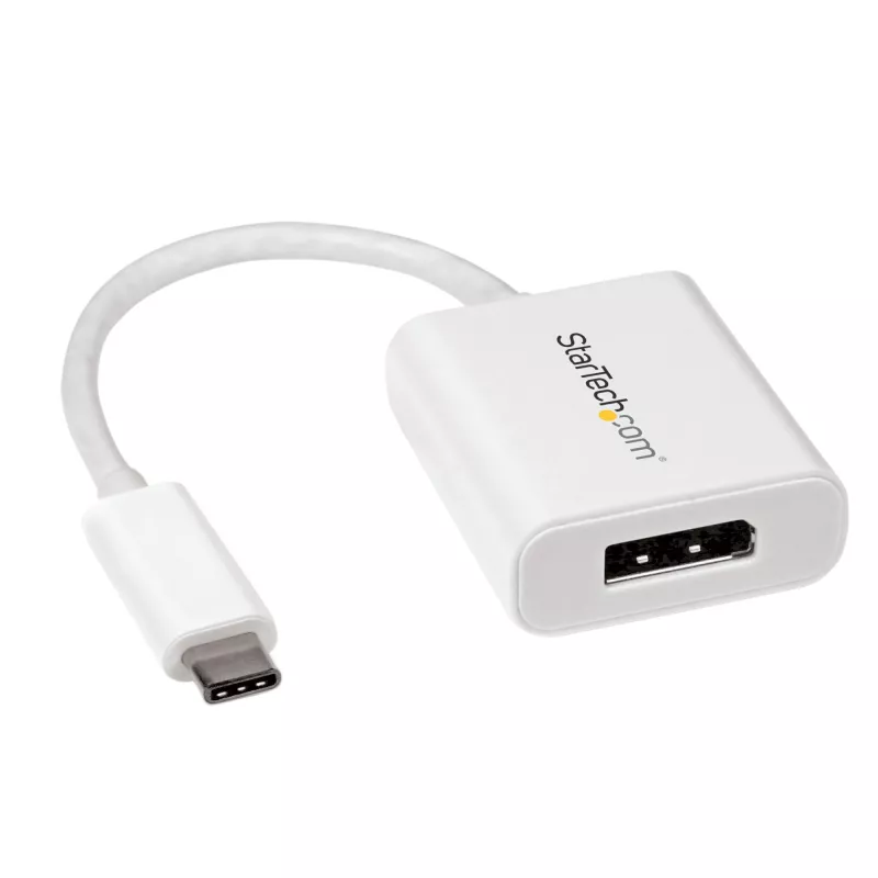 StarTech.com USB-C naar DisplayPort-adapter – 4K 60Hz/8K 30Hz – USB Type-C naar DP 1.4 HBR2-adapter-dongle – compacte USB-C (DP Alt Mode) monitor-videoconverter – Thunderbolt 3 compatibel – wit
