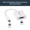 StarTech.com USB-C naar DisplayPort-adapter – 4K 60Hz/8K 30Hz – USB Type-C naar DP 1.4 HBR2-adapter-dongle – compacte USB-C (DP Alt Mode) monitor-videoconverter – Thunderbolt 3 compatibel – wit