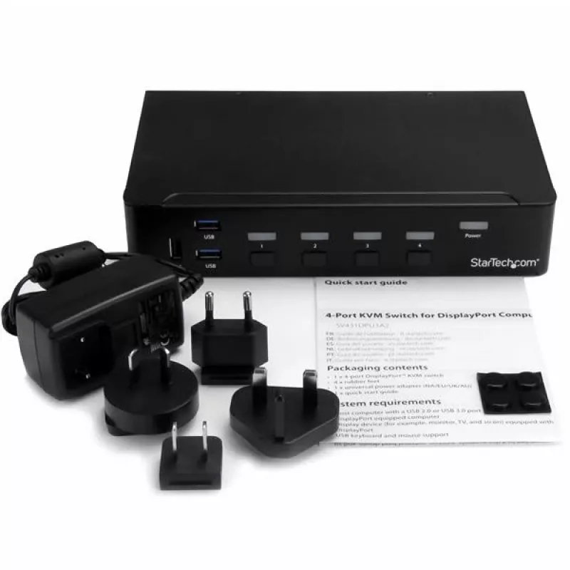 StarTech.com 4-poorts DisplayPort KVM Switch - USB 3.0 - 4K 30Hz