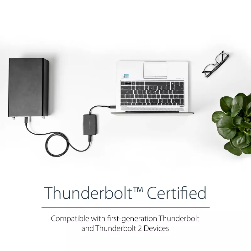 StarTech.com Thunderbolt 3 naar Thunderbolt 2 adapter – TB3 laptop naar TB2 displays & apparaten – Thunderbolt 2 20 Gbit/s of Thunderbolt 1 10 Gbit/s converter – Thunderbolt 3 gecertificeerd – Windows/Mac