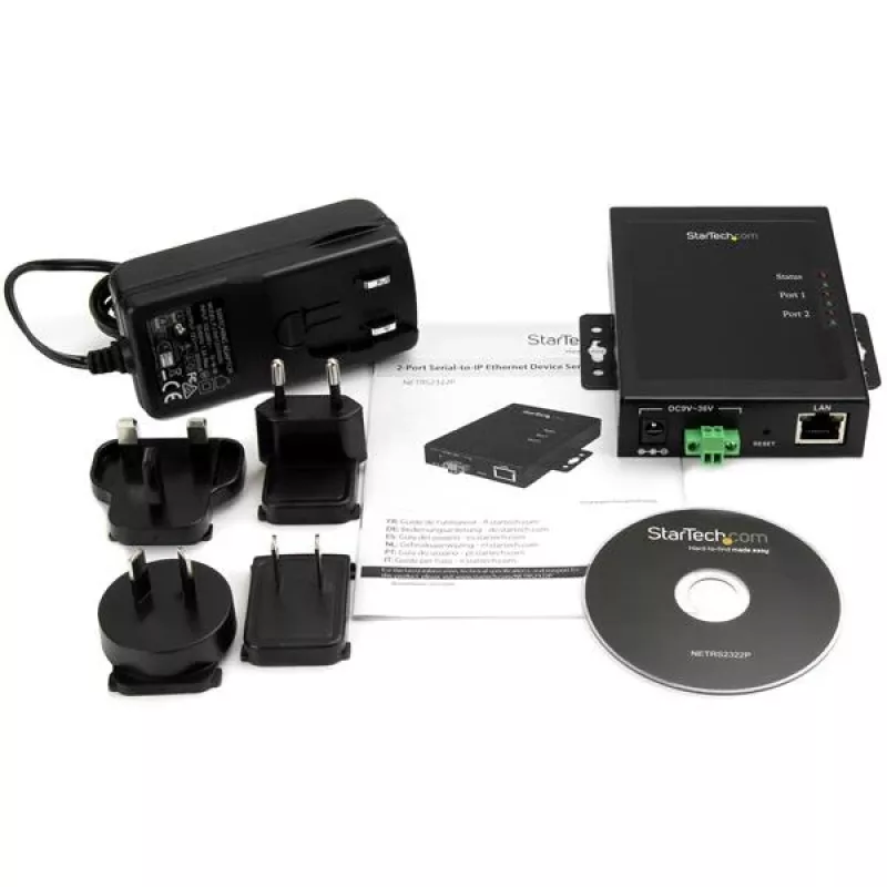StarTech.com 2-poorts Serial-to-IP Ethernet Device Server - RS232 - metaal en monteerbaar