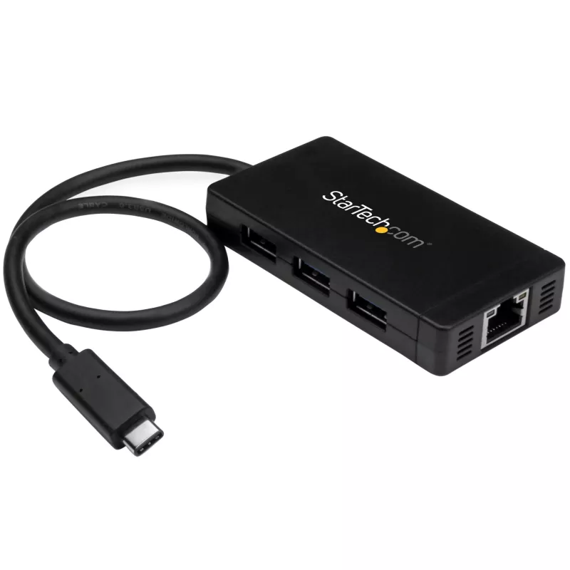 StarTech.com 3-poorts USB 3.0 hub plus Gigabit Ethernet - USB-C - incl. voeding