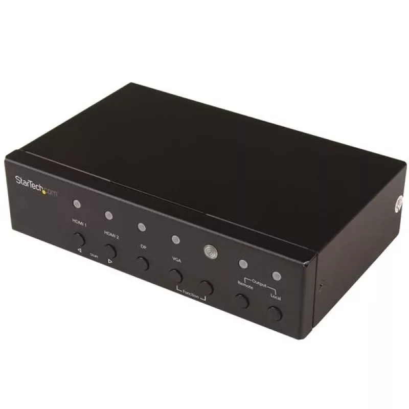 StarTech.com Multi-Input HDBaseT-extender met ingebouwde switch – DisplayPort, VGA en HDMI via CAT5e of CAT6 – tot 4K