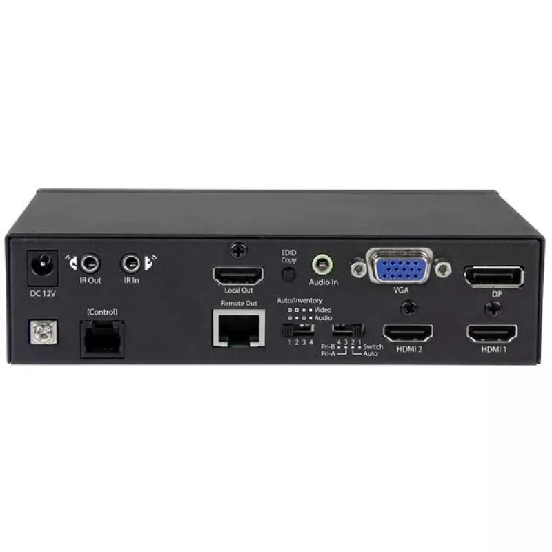 StarTech.com Multi-Input HDBaseT-extender met ingebouwde switch – DisplayPort, VGA en HDMI via CAT5e of CAT6 – tot 4K