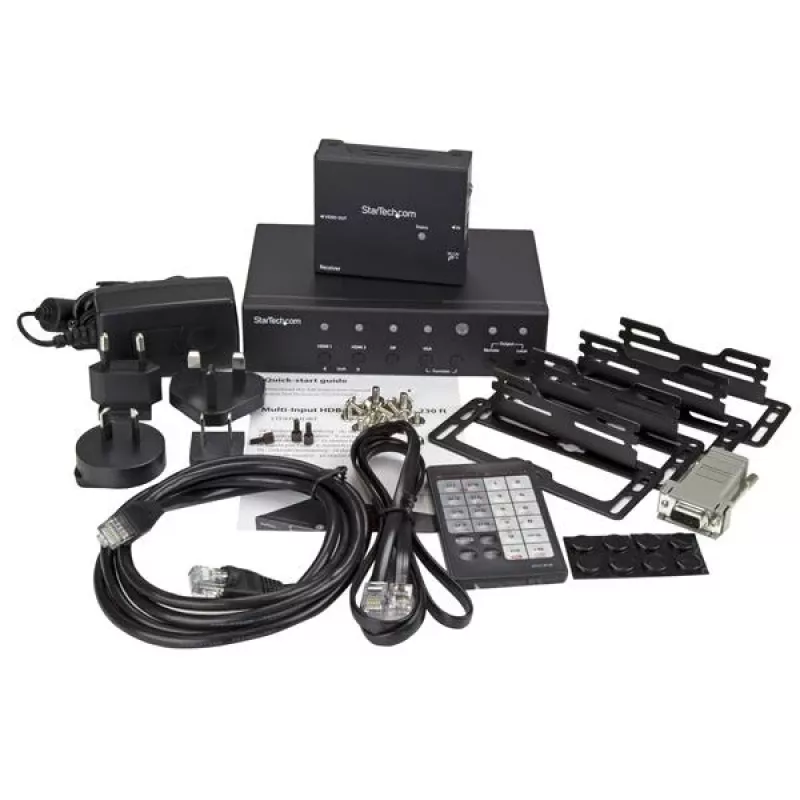 StarTech.com Multi-Input HDBaseT-extender met ingebouwde switch – DisplayPort, VGA en HDMI via CAT5e of CAT6 – tot 4K