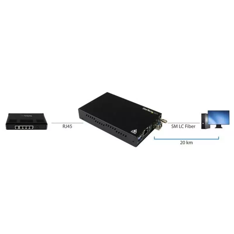 StarTech.com Gigabit Ethernet koper-naar-glasvezel mediaconverter - SM LC - 20 km