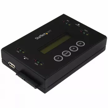 StarTech.com 1:1 Standalone harde schijf duplicator & wisser, USB-thumb-drive en SATA HDD/SSD harde schijf kloner & wisser, LCD-display, TAA-conform, besturingssysteemonafhankelijk