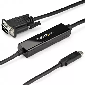 StarTech.com 1 m USB-C naar VGA-kabel – 1920x1200/1080p USB Type-C naar VGA actieve videoadapterkabel – Thunderbolt 3 compatibel – laptop naar VGA-monitor/projector – DP Alt Mode HBR2