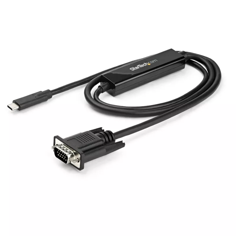StarTech.com 1 m USB-C naar VGA-kabel – 1920x1200/1080p USB Type-C naar VGA actieve videoadapterkabel – Thunderbolt 3 compatibel – laptop naar VGA-monitor/projector – DP Alt Mode HBR2