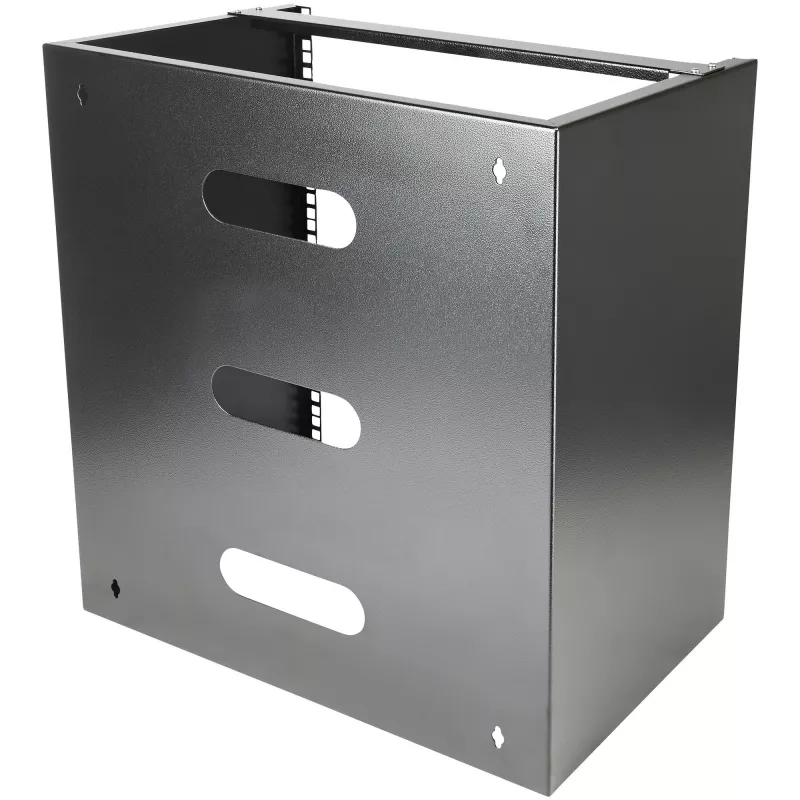 StarTech.com 12U wandmontage-netwerkrack – 14 inch diep (plat profiel) – 19 inch patchpanel-steun voor platte server- en IT-apparatuur, netwerkswitches – 125 lbs/57 kg draagvermogen, zwart