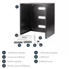 StarTech.com 12U wandmontage-netwerkrack – 14 inch diep (plat profiel) – 19 inch patchpanel-steun voor platte server- en IT-apparatuur, netwerkswitches – 125 lbs/57 kg draagvermogen, zwart