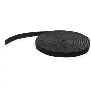 StarTech.com 50ft Hook and Loop rol - Cut-to-Size herbruikbare kabelbinders - bulk industriële wire fastener tape /verstelbare fabric wraps zwart / herbruikbare self gripping kabelmanagement straps